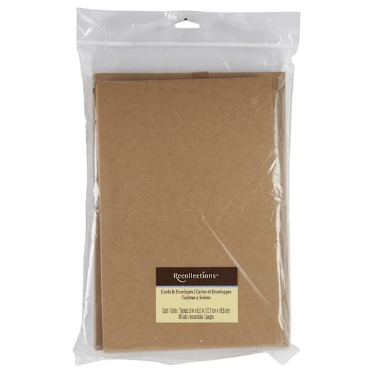 12 Packs: 40 ct. (480 total) 5" x 6.5" Kraft Cards & Envelopes by Recollections®